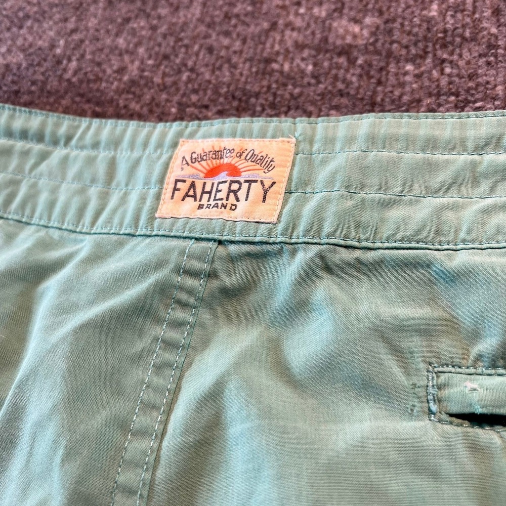 Faherty Brand Swim Trunks Shorts Mens Drawstring Green‎ Casual Size 34